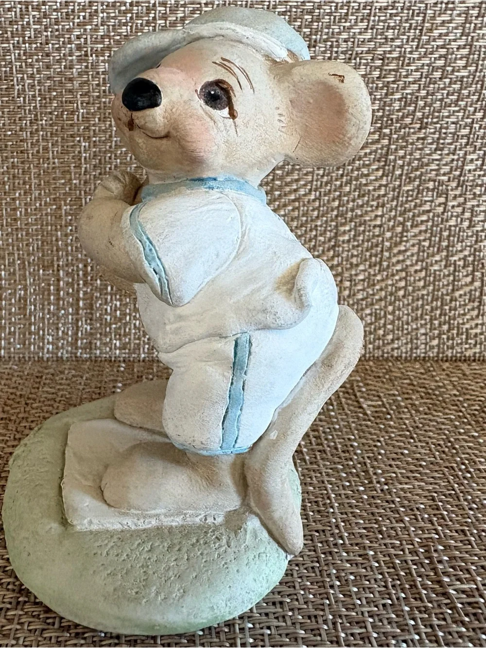 ⁠Dreamsicles Teddy Bear Batter Up Baseball Figurine Cast Iron Home Plate 1996
